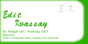 edit kvassay business card